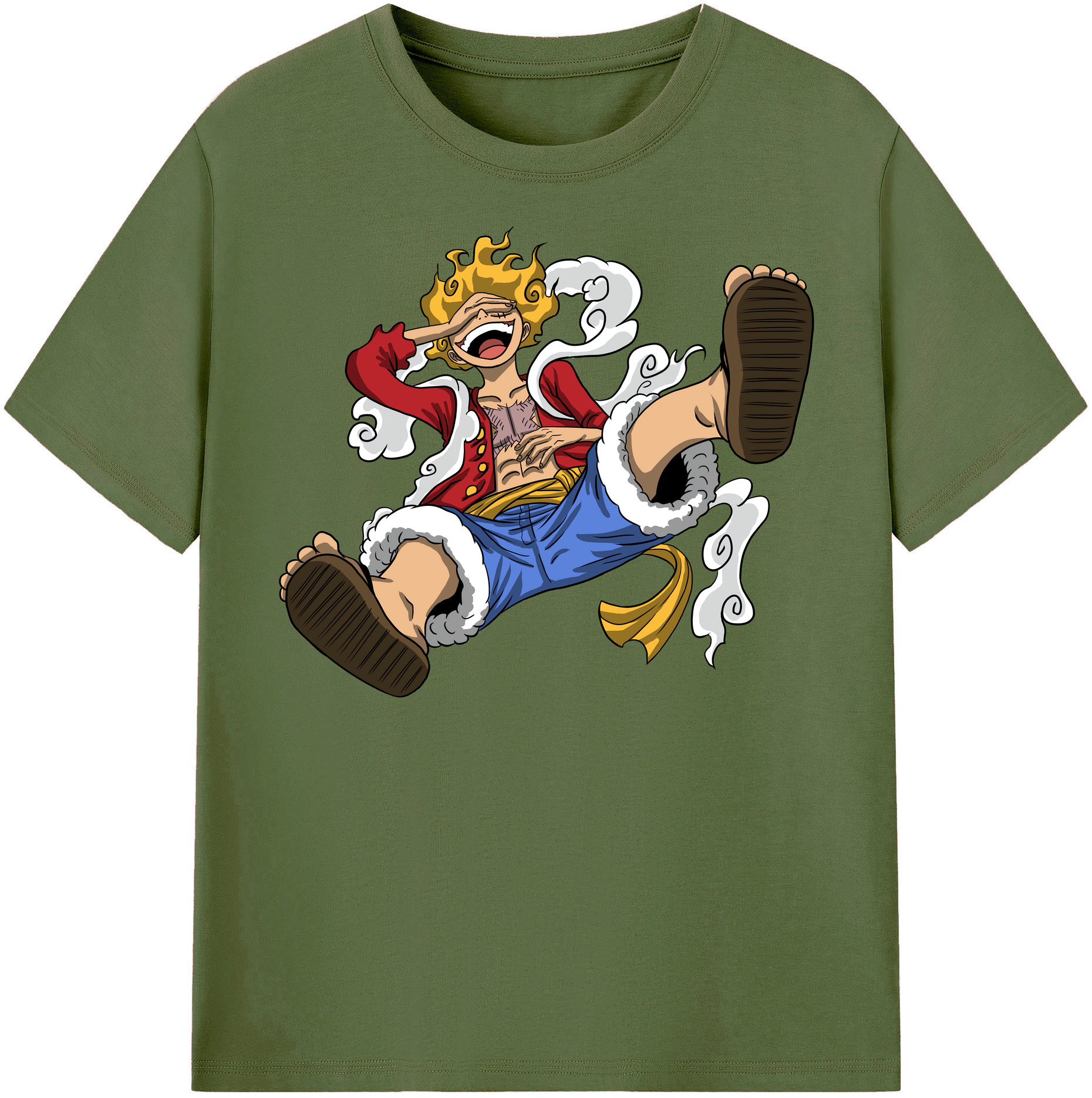 ワンピース モンキー・D・ルフィ ONE PIECE Monkey D. Luffy 綿100％半袖Tシャツ（フロントプリント）